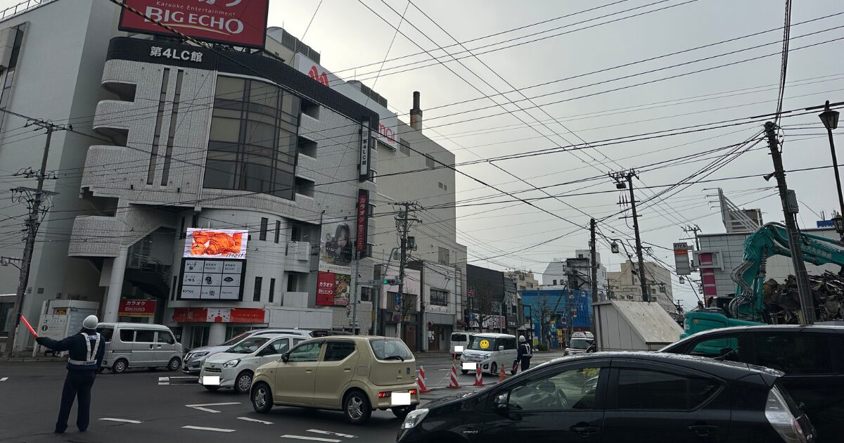 交差点の様子(交通誘導)