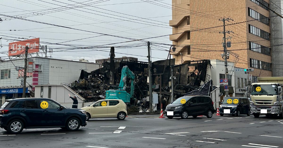 シエスタ側から写した火事現場