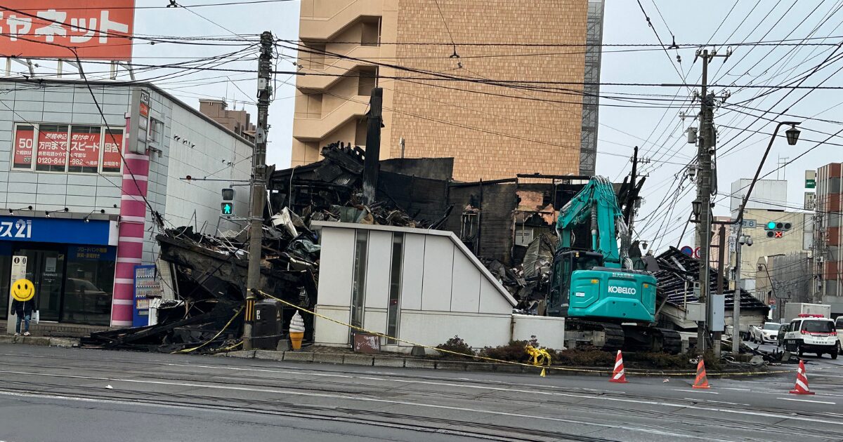 丸井側から写した火事現場