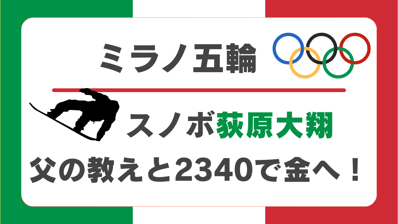 荻原大翔の父は元競技者！楽しむ教えとギネス6回転半でミラノ五輪金へ