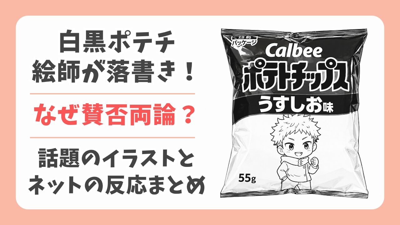 なぜ賛否両論？白黒ポテチに絵師が落書き！話題のイラストとネットの反応まとめ